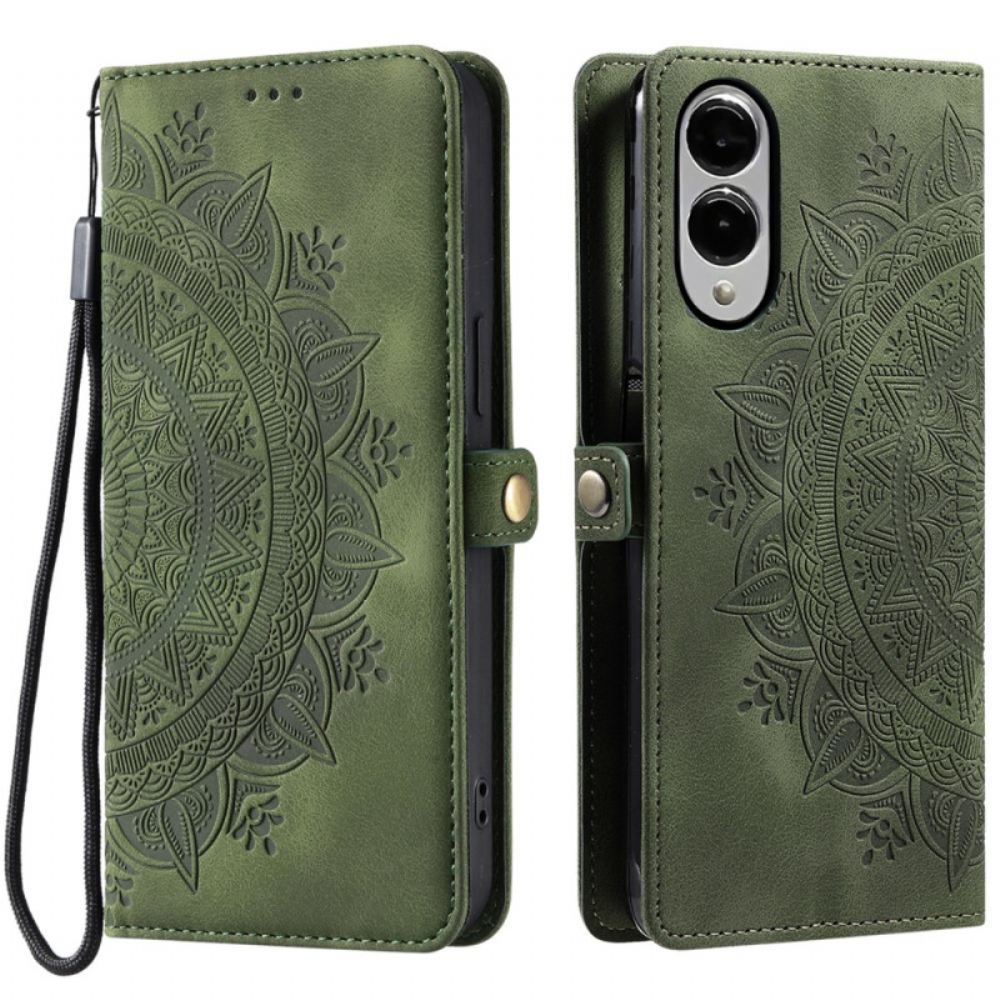 Kožený Kryt Samsung Galaxy S25 5g Edge Semišový Efekt Mandaly