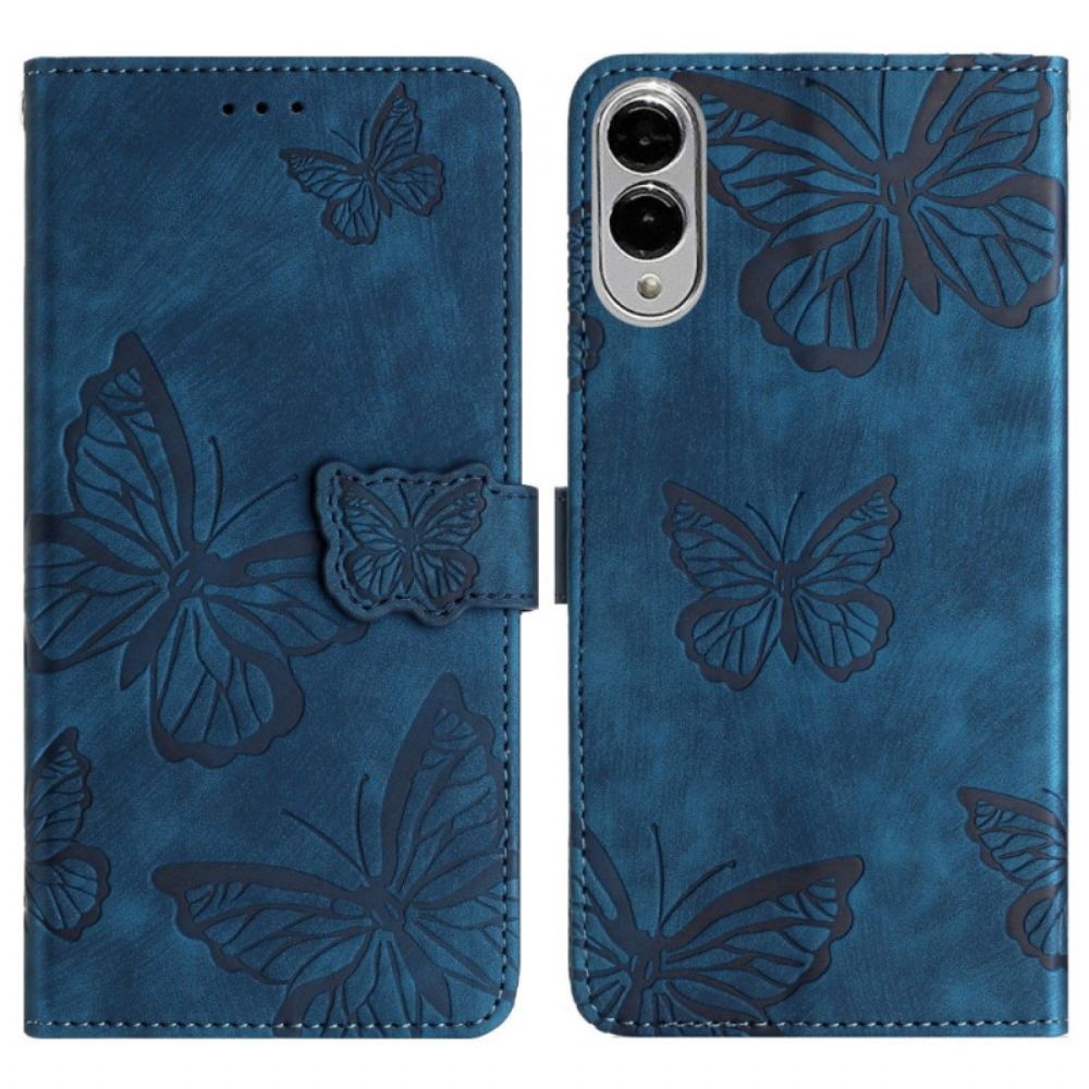 Kožený Kryt Samsung Galaxy S25 5g Edge Semišový Motýlí Efekt
