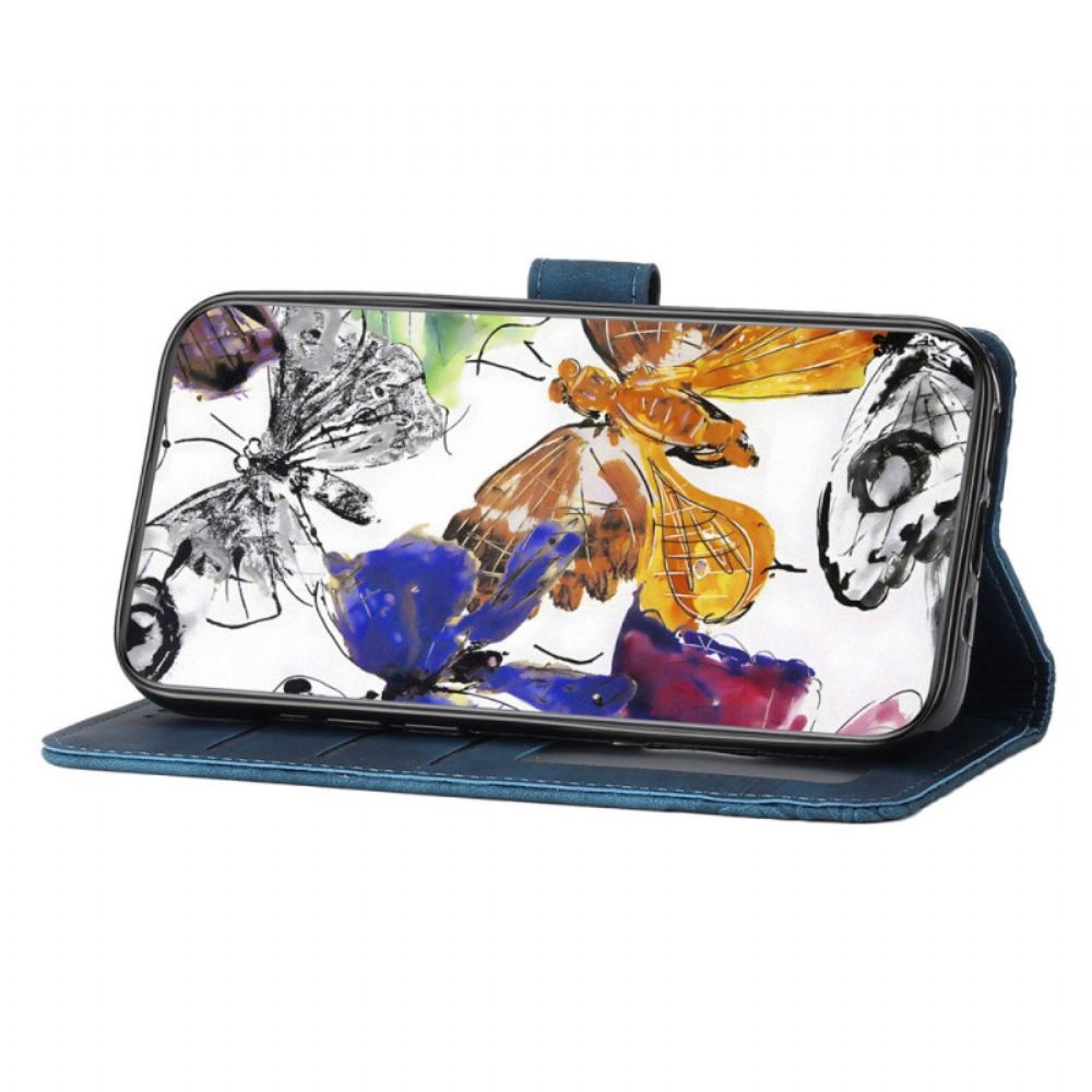 Kožený Kryt Samsung Galaxy S25 5g Edge Semišový Motýlí Efekt