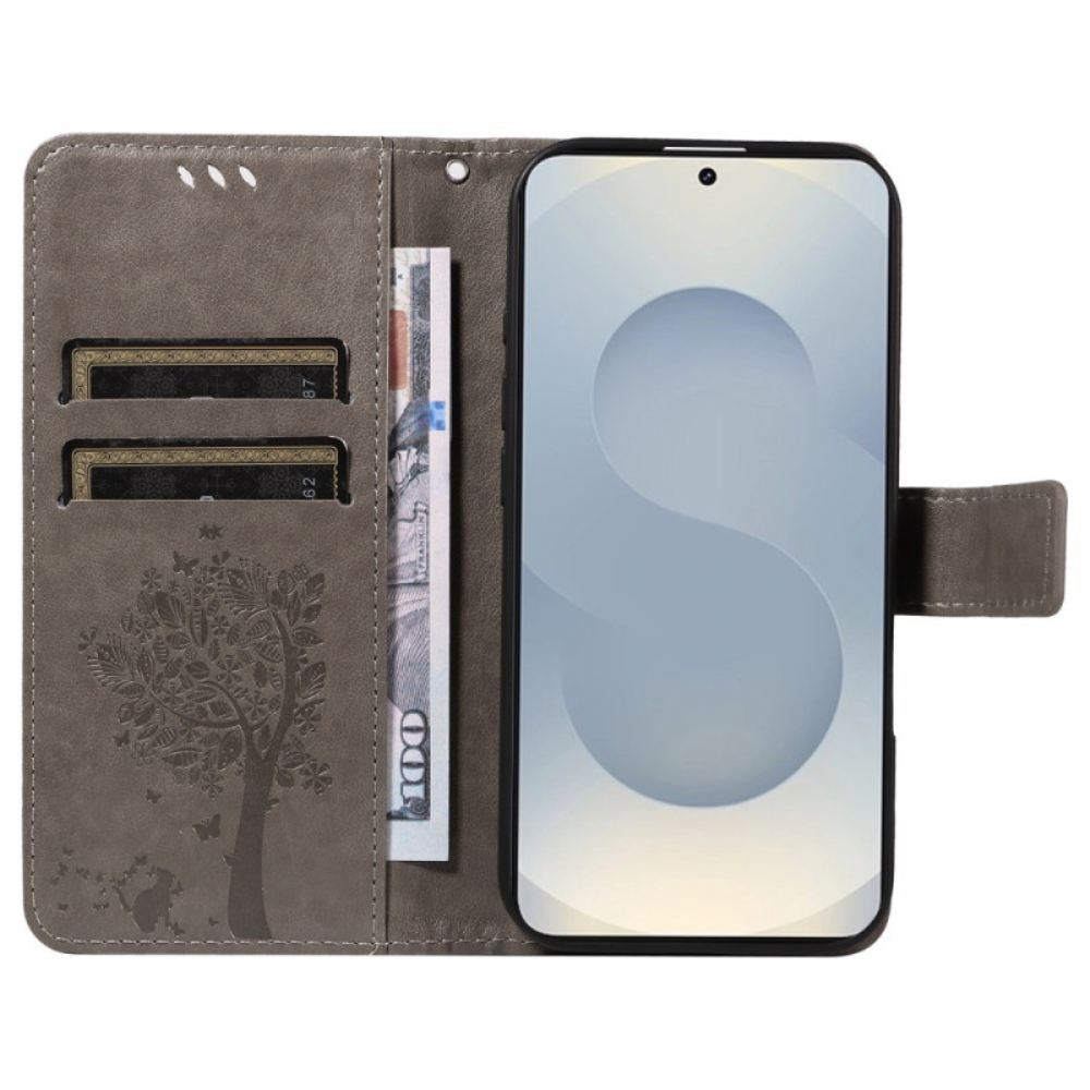 Kožený Kryt Samsung Galaxy S25 5g Edge Strom A Kočka