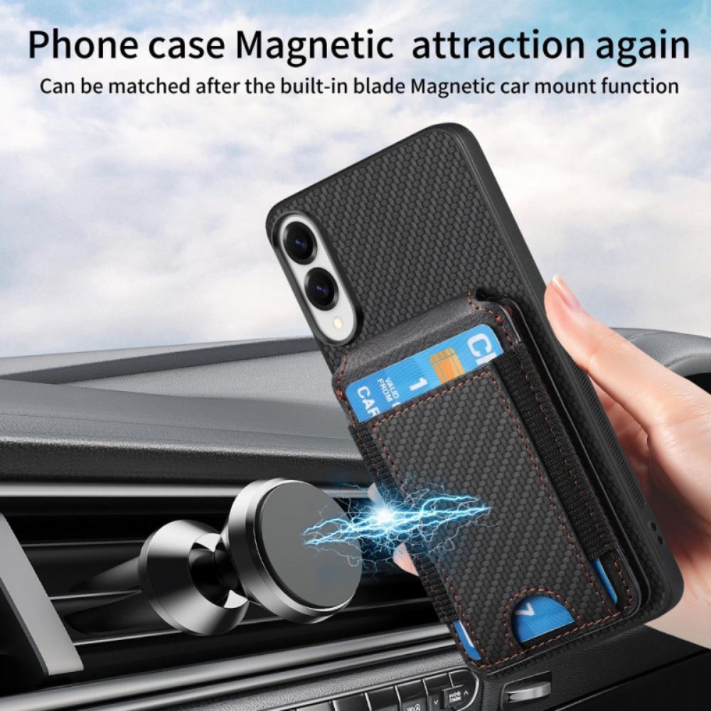 Kryt Na Samsung Galaxy S25 5g Edge Prémiové Držák Na Karty A Stojánek Z Uhlíkových Vláken