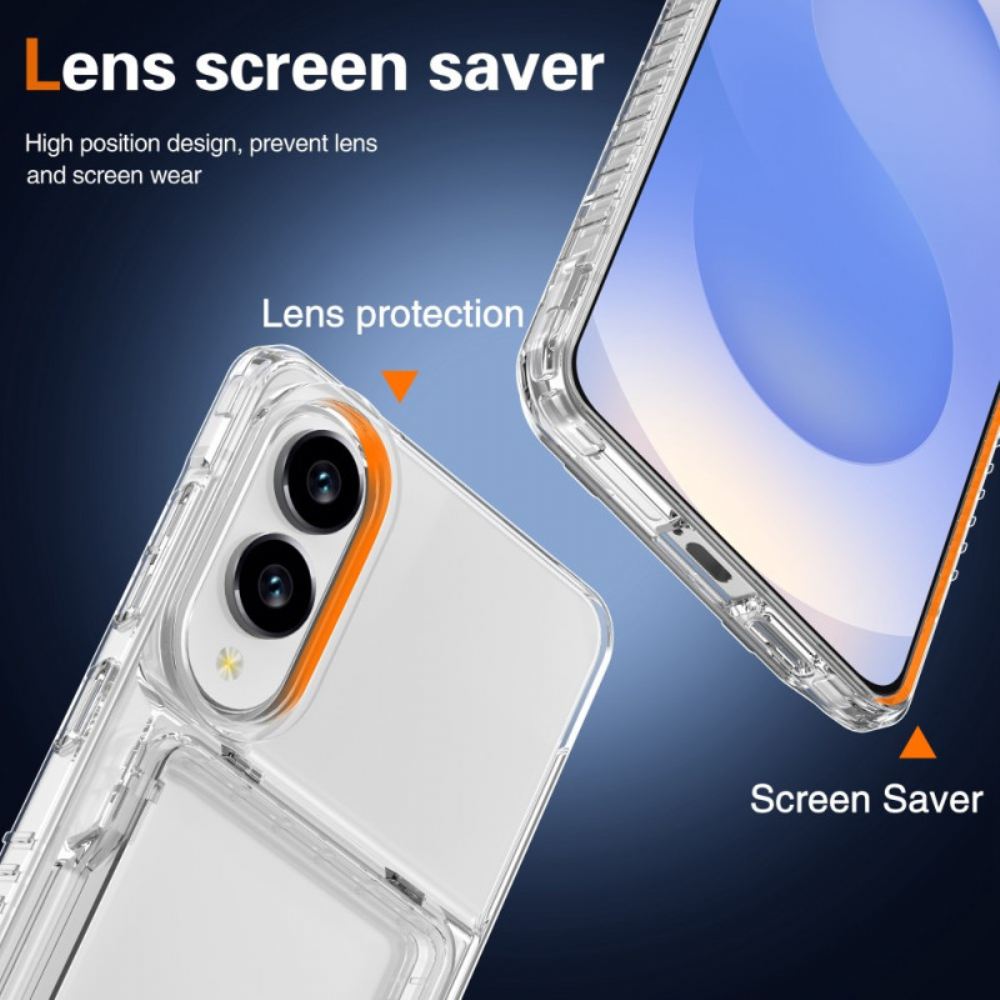 Kryt Na Samsung Galaxy S25 5g Edge Průhledný A S Držákem Na Karty