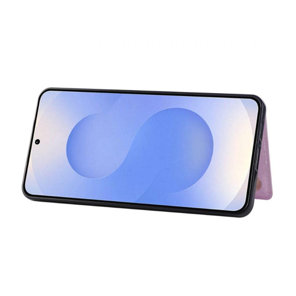 Kryt Samsung Galaxy S25 5g Edge Držák Na Karty S Květinovým Vzorem