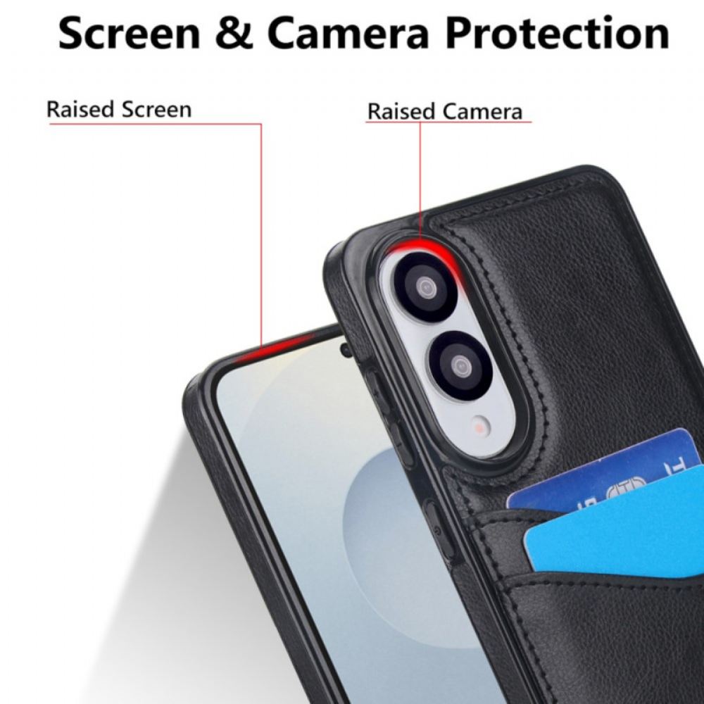 Kryt Samsung Galaxy S25 5g Edge Kožený Efekt S Kartou Držák