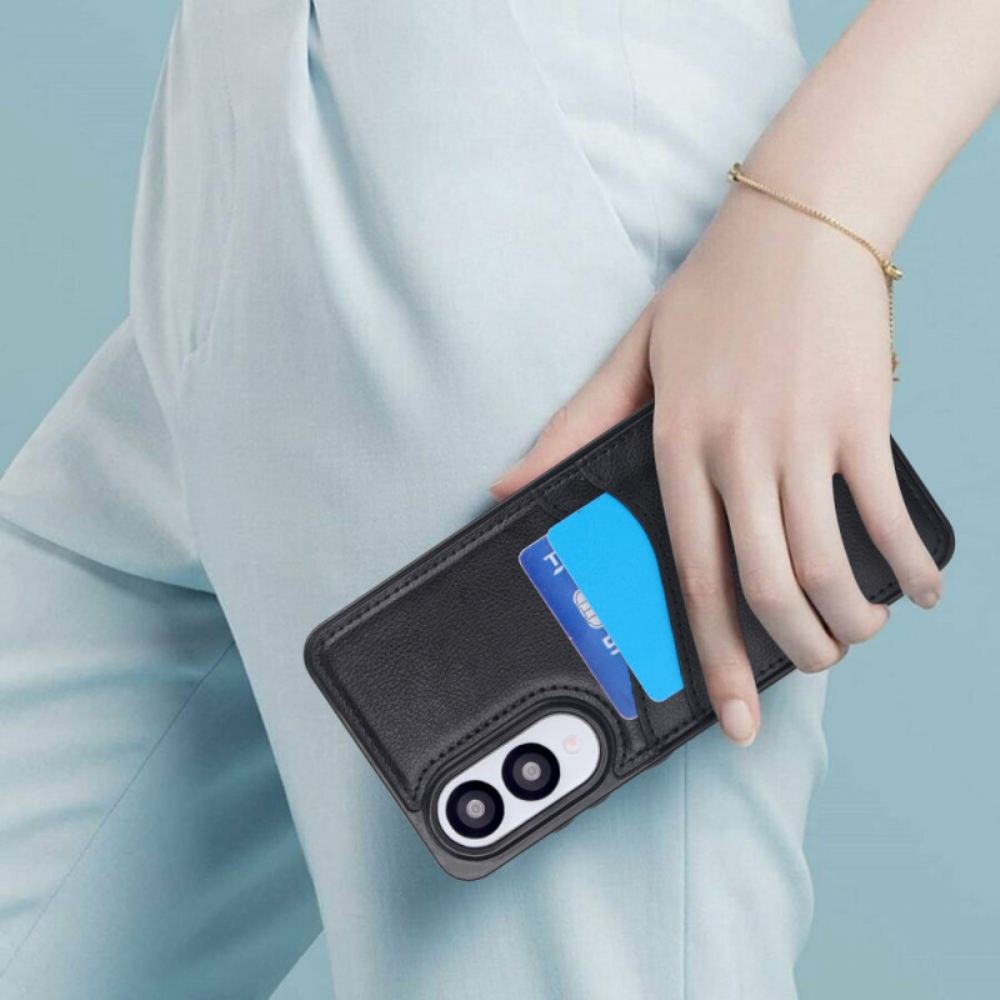 Kryt Samsung Galaxy S25 5g Edge Kožený Efekt S Kartou Držák