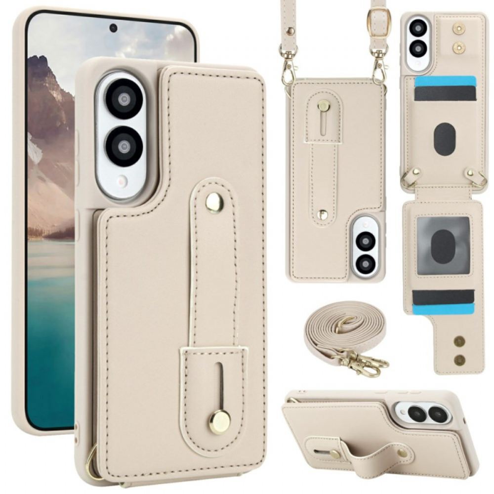 Kryt Samsung Galaxy S25 5g Edge Pouzdro Na Karty S Popruhem A Ramenním Popruhem