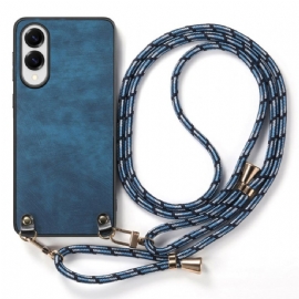 Kryt Samsung Galaxy S25 5g Edge Vintage Kabel S Koženým Efektem