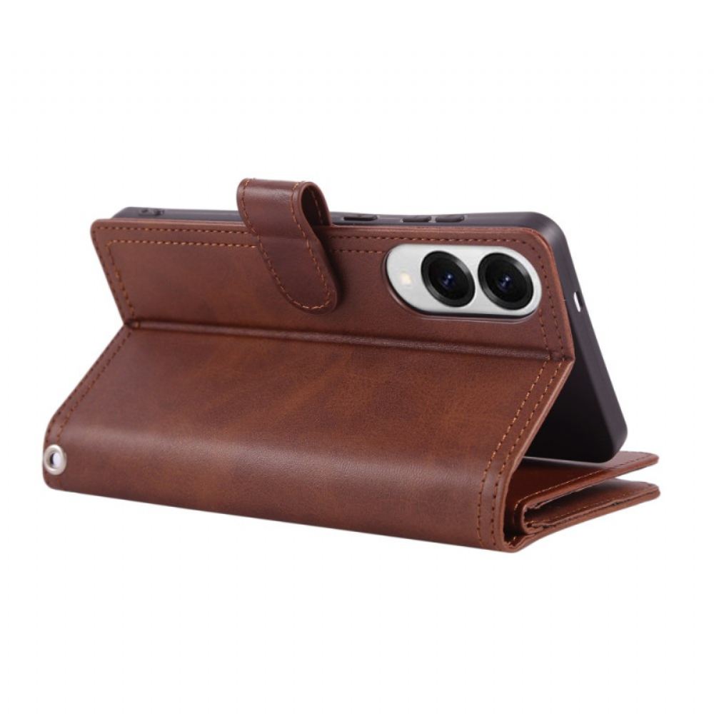 Peněženková Pouzdra Samsung Galaxy S25 5g Edge Kryty Na Mobil Magnetická Peněženka A Šňůrka Na Krk