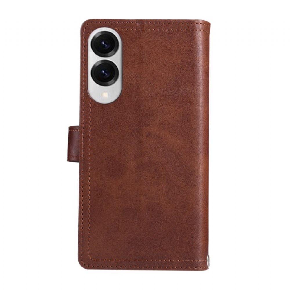 Peněženková Pouzdra Samsung Galaxy S25 5g Edge Kryty Na Mobil Magnetická Peněženka A Šňůrka Na Krk