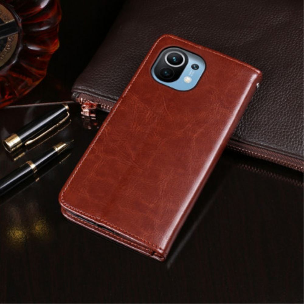 Flipové Pouzdro Na Xiaomi Mi 11 5G Imitace Kůže Idewei