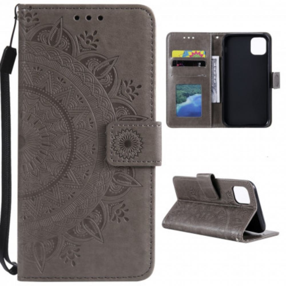Kožené Pouzdro Na Xiaomi Mi 11 5G Sluneční Mandala