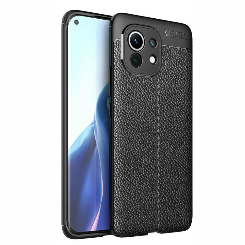 Kryt Na Xiaomi Mi 11 5G Efekt Kůže Litchi S Dvojitou Linií