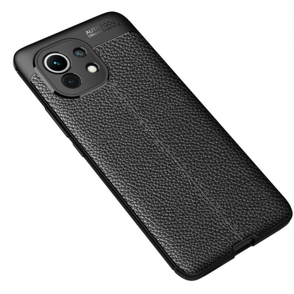 Kryt Na Xiaomi Mi 11 5G Efekt Kůže Litchi S Dvojitou Linií
