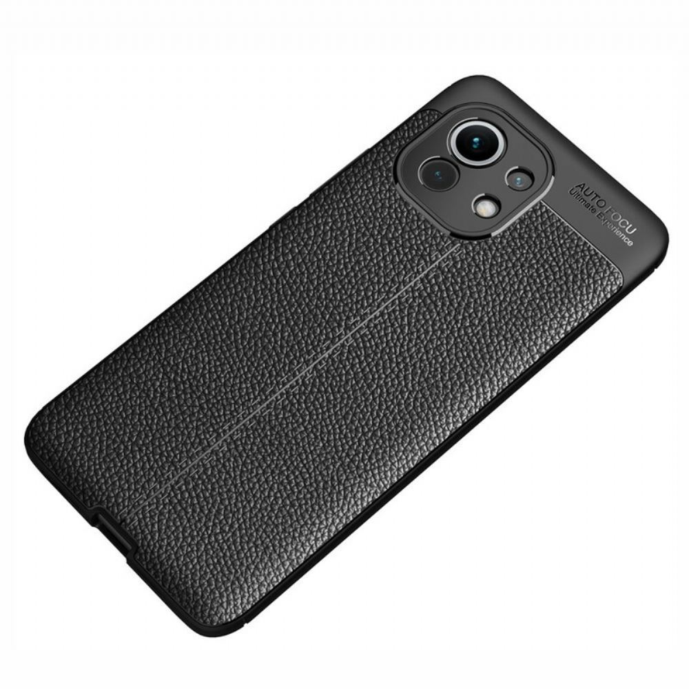 Kryt Na Xiaomi Mi 11 5G Efekt Kůže Litchi S Dvojitou Linií