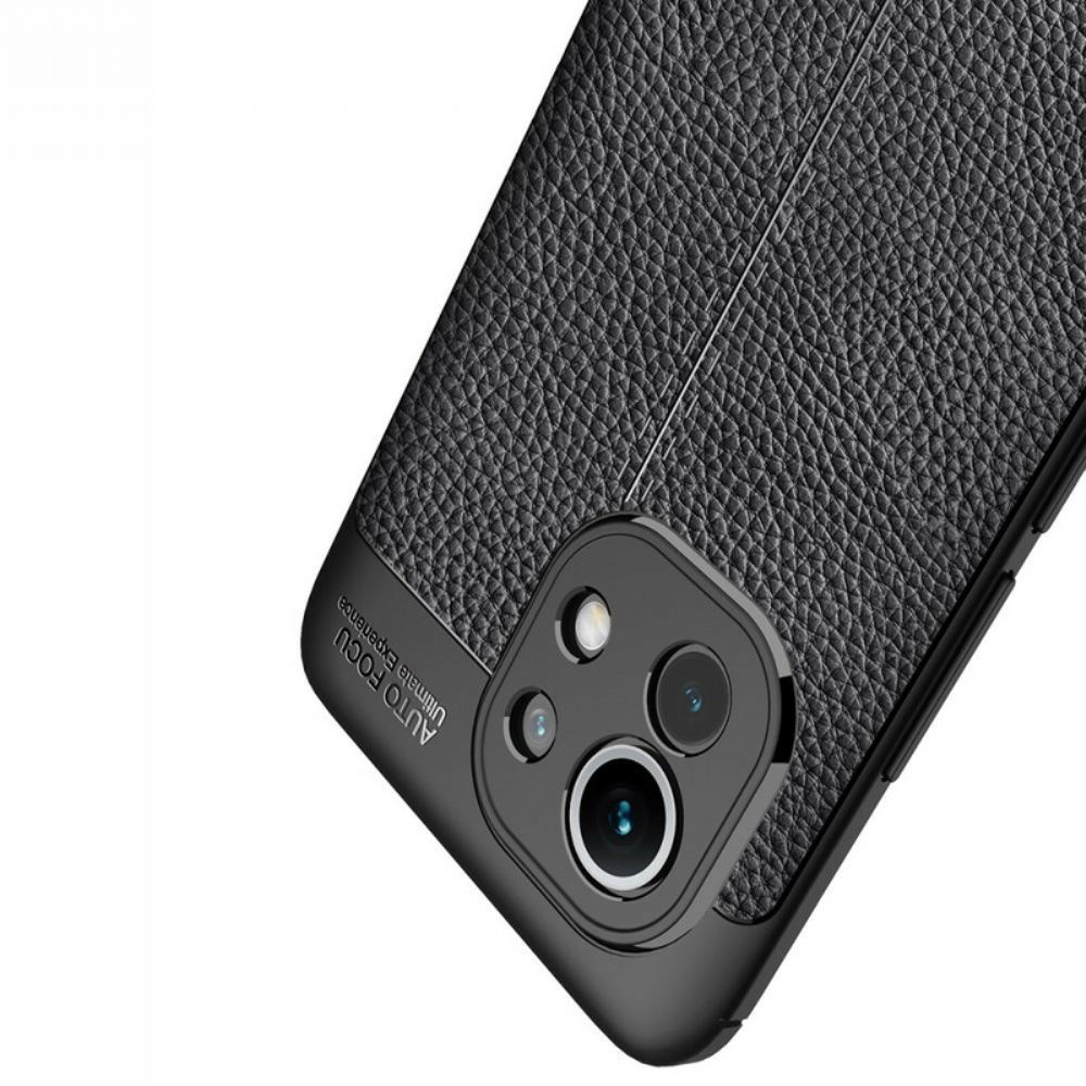 Kryt Na Xiaomi Mi 11 5G Efekt Kůže Litchi S Dvojitou Linií