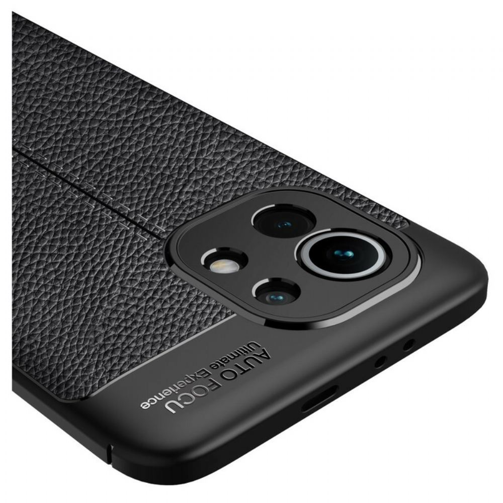 Kryt Na Xiaomi Mi 11 5G Efekt Kůže Litchi S Dvojitou Linií