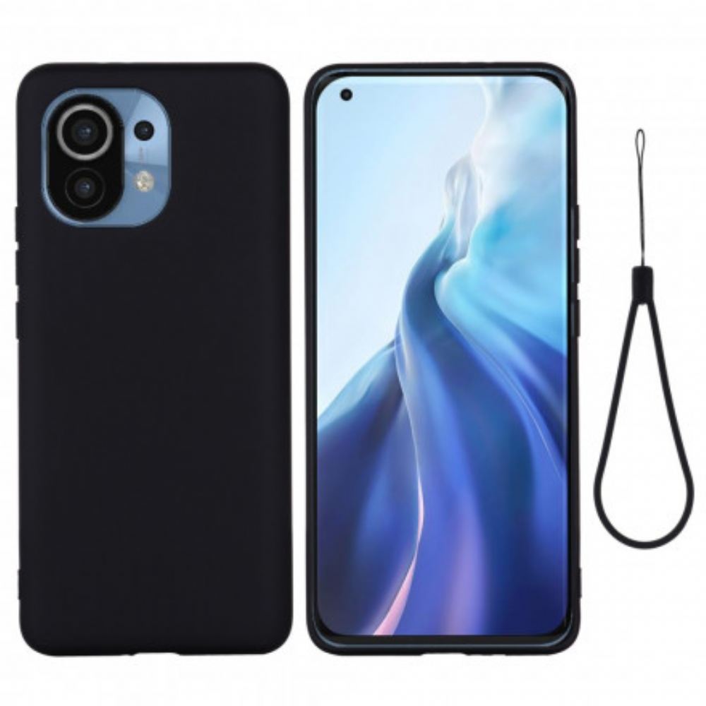 Kryty Na Mobil Na Xiaomi Mi 11 5G Tekutý Silikon Se Šňůrkou