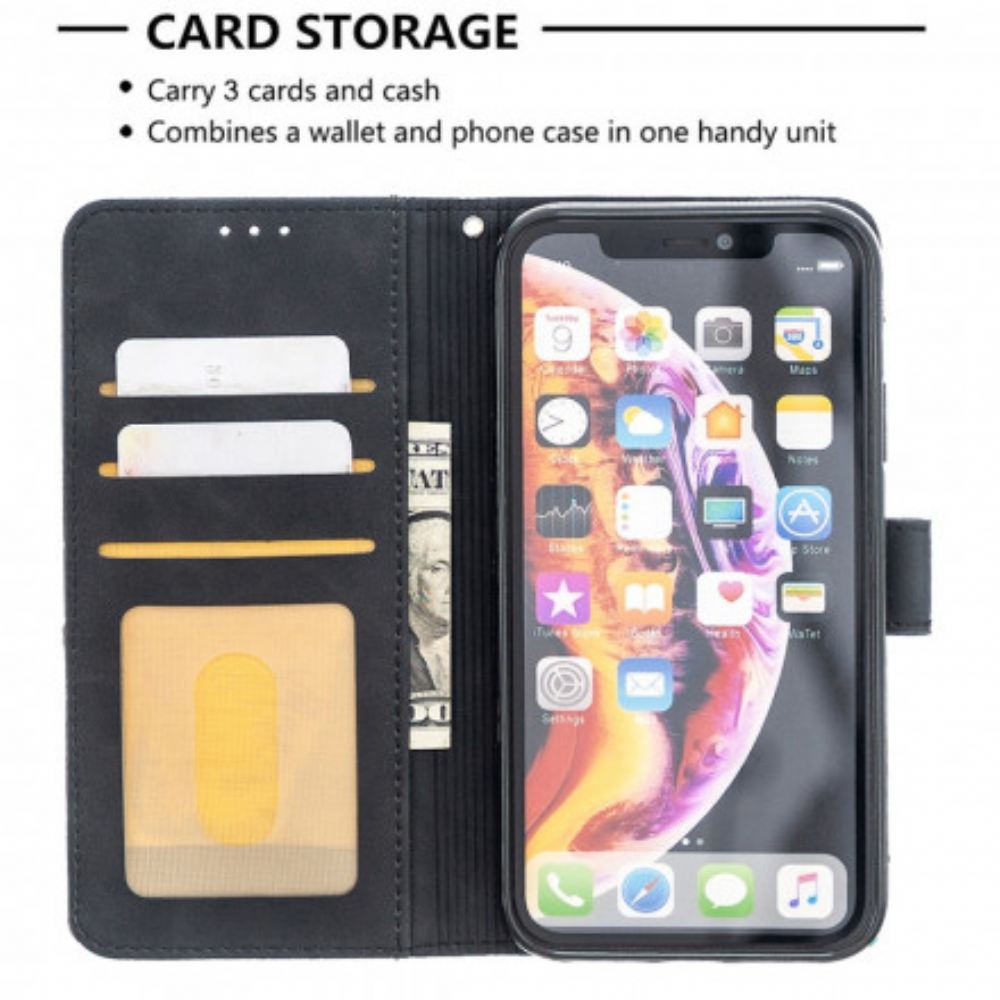 Kožené Pouzdro Na iPhone XR Barevné Trojúhelníky Binfen