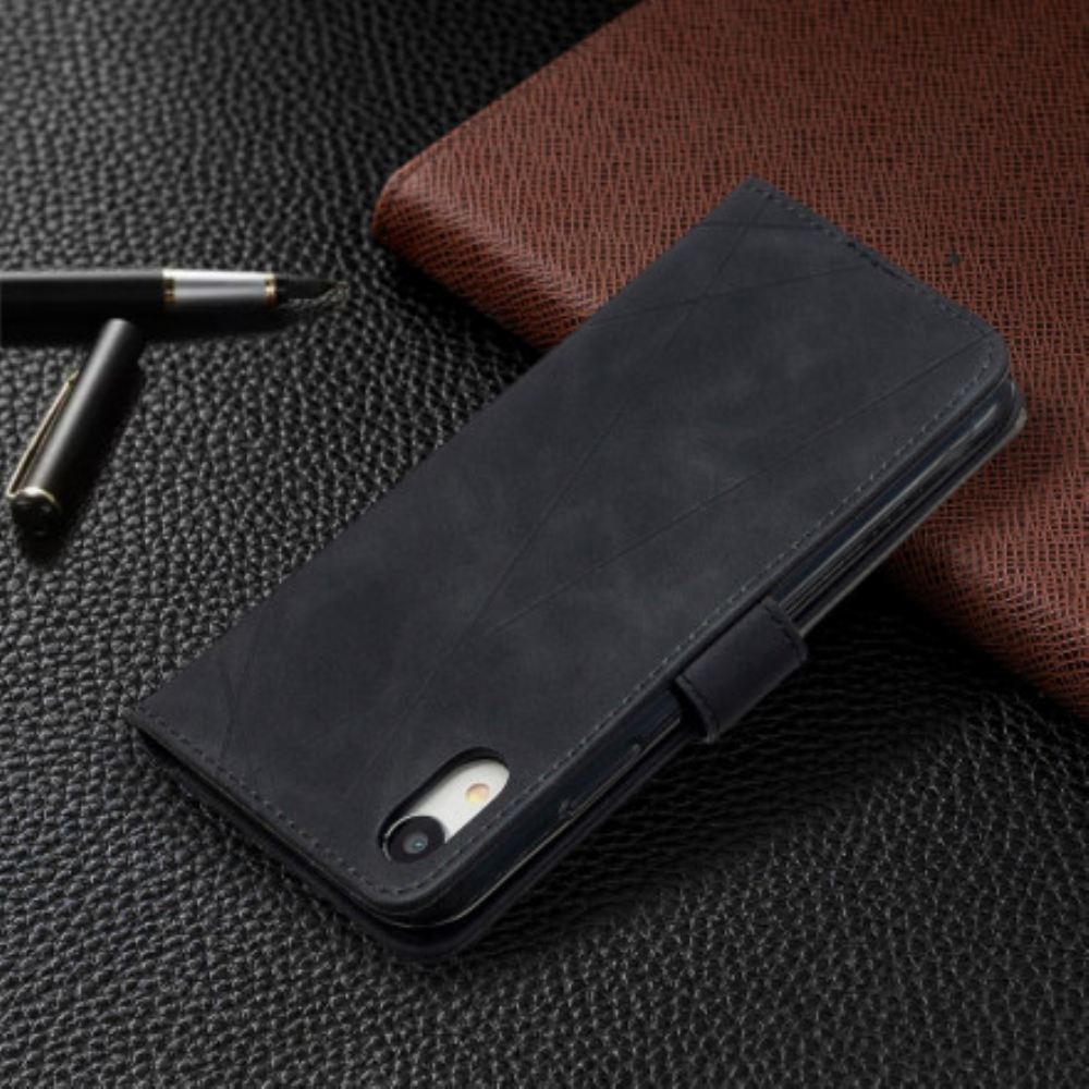 Kožené Pouzdro Na iPhone XR Barevné Trojúhelníky Binfen