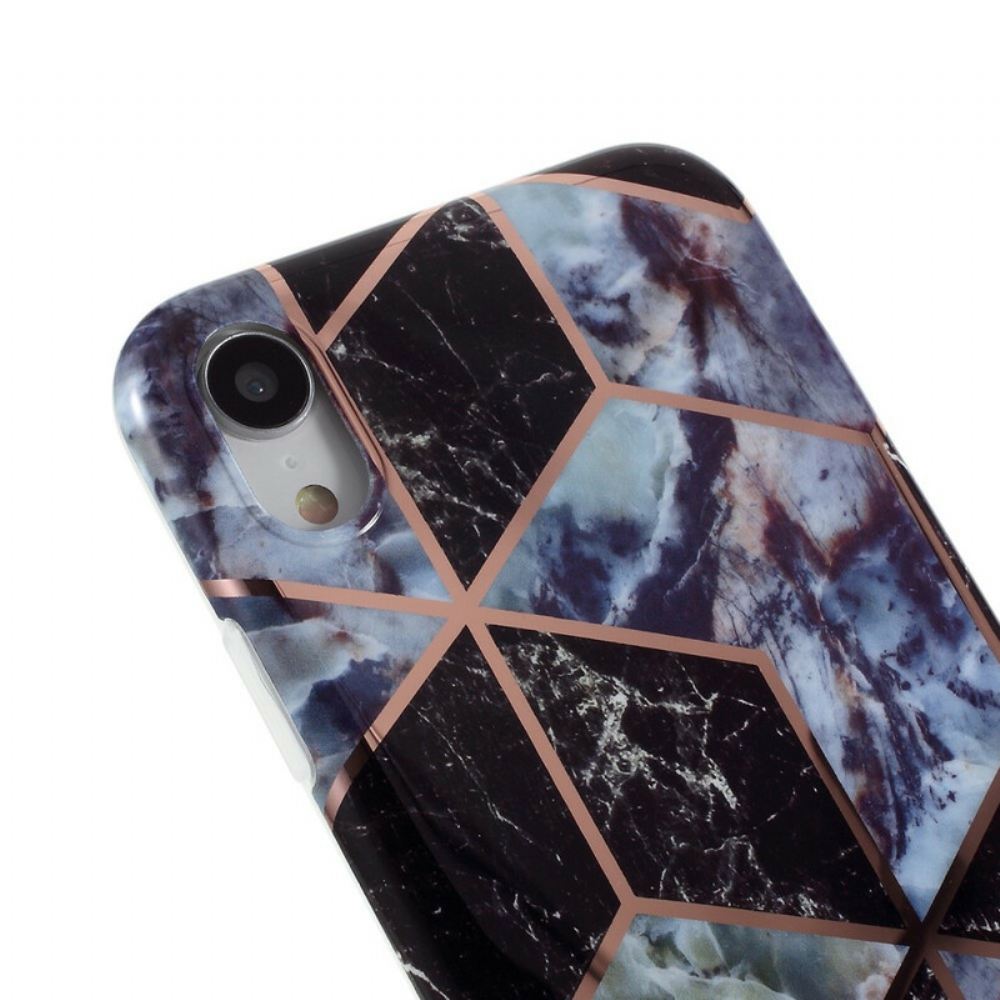 Kryt Na iPhone XR Barevný Geometrický Mramor
