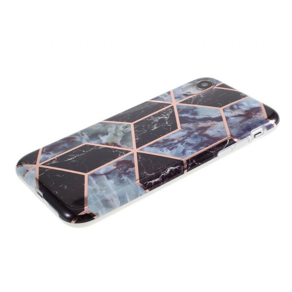 Kryt Na iPhone XR Barevný Geometrický Mramor