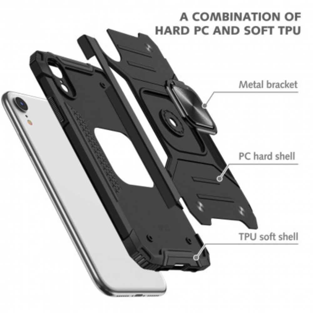 Kryt Na iPhone XR Styl Zbroje S Prstencovou Podporou