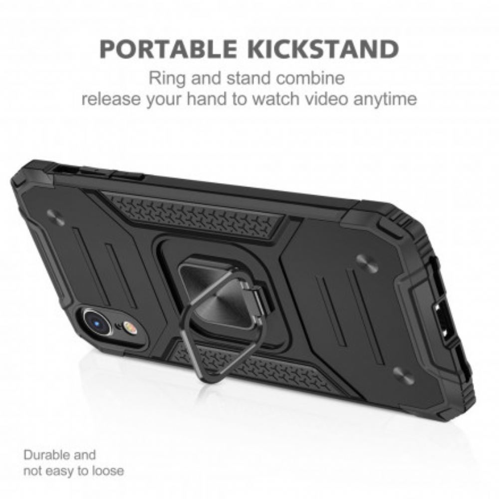 Kryt Na iPhone XR Styl Zbroje S Prstencovou Podporou