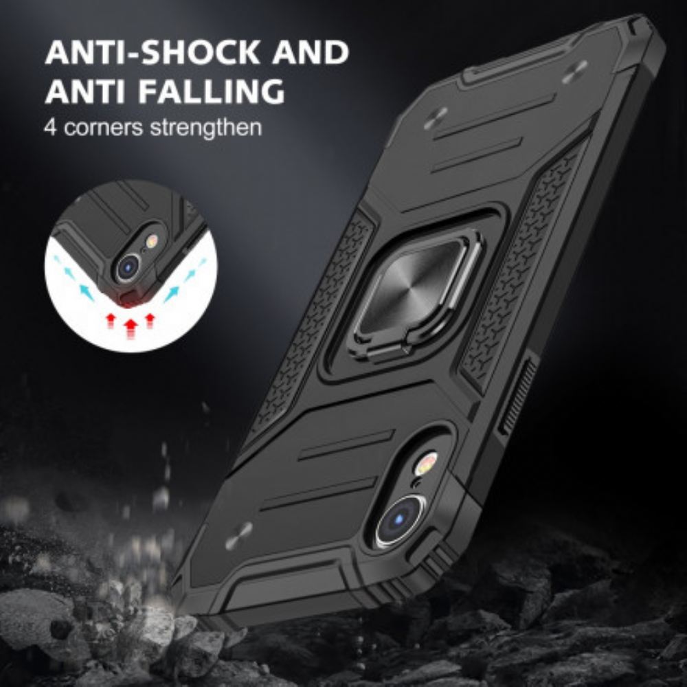 Kryt Na iPhone XR Styl Zbroje S Prstencovou Podporou