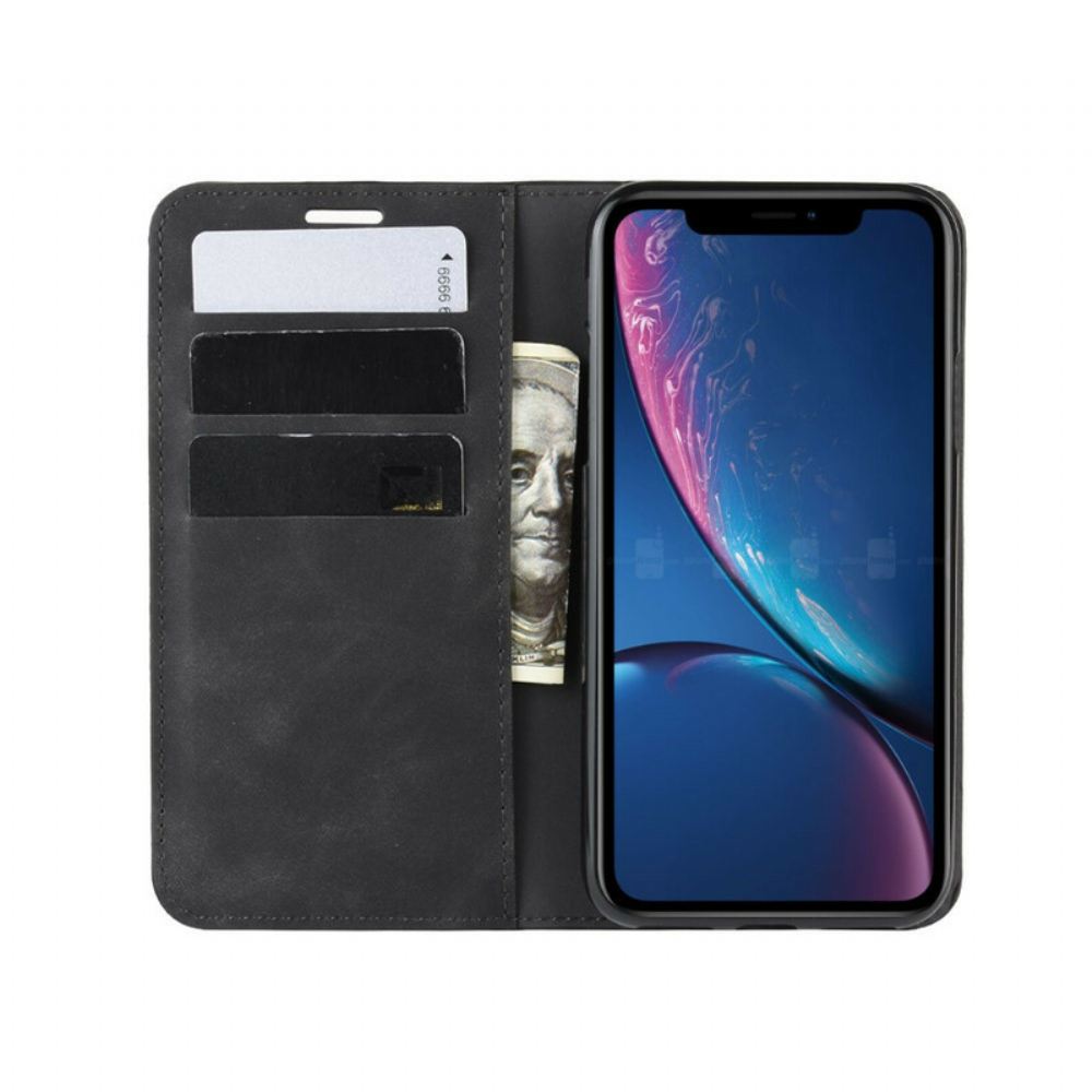 Kryty Na Mobil Na iPhone XR Flipové Pouzdro Efekt Měkké Kůže