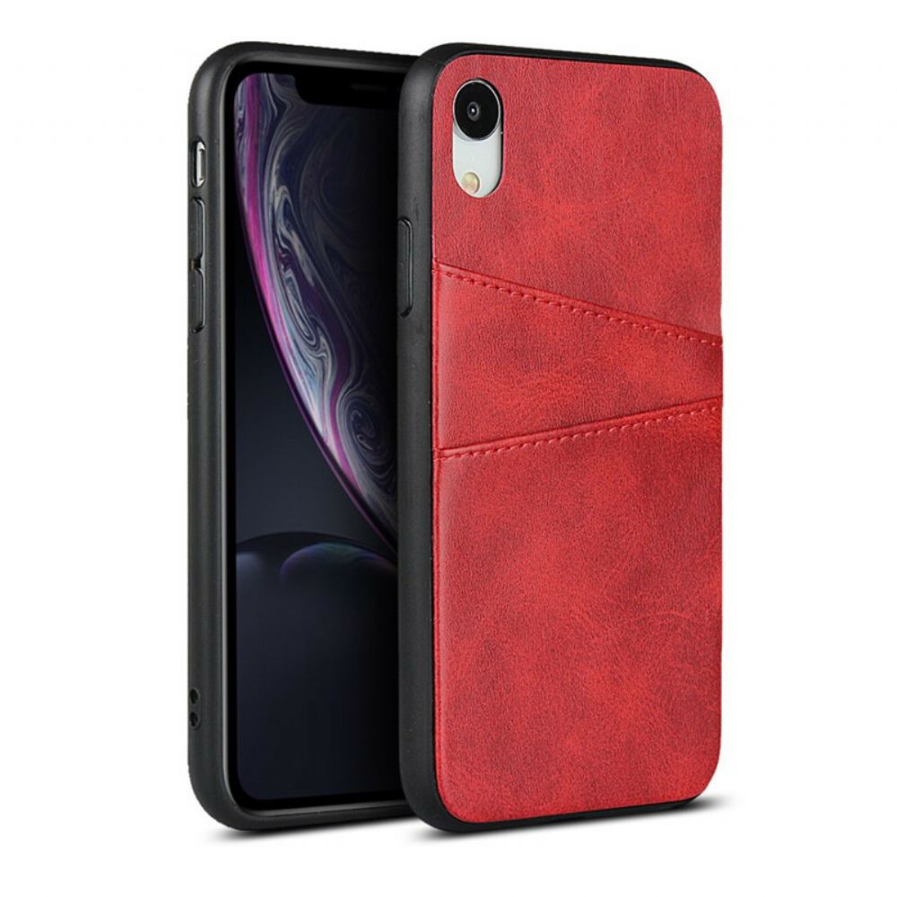 Kryty Na Mobil Na iPhone XR Monochromatický Dvojitý Držák Karet