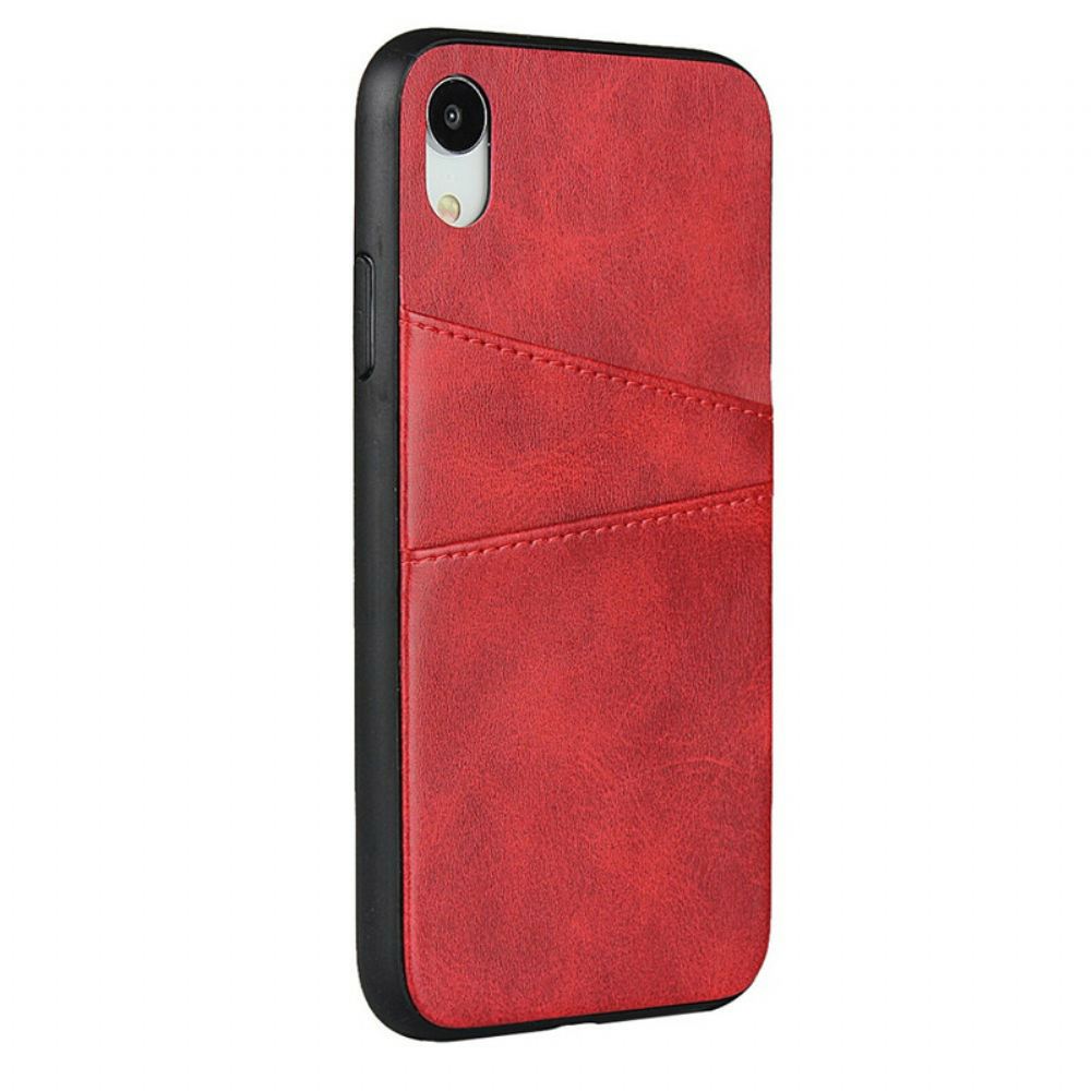 Kryty Na Mobil Na iPhone XR Monochromatický Dvojitý Držák Karet