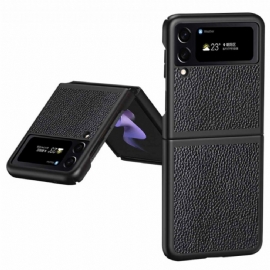 Kryt Na Samsung Galaxy Z Flip 4 Flipové Pouzdro Originální Barevná Kůže Litchi