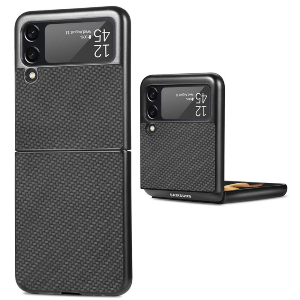 Kryt Na Samsung Galaxy Z Flip 4 Flipové Pouzdro Texturované Uhlíkové Vlákno