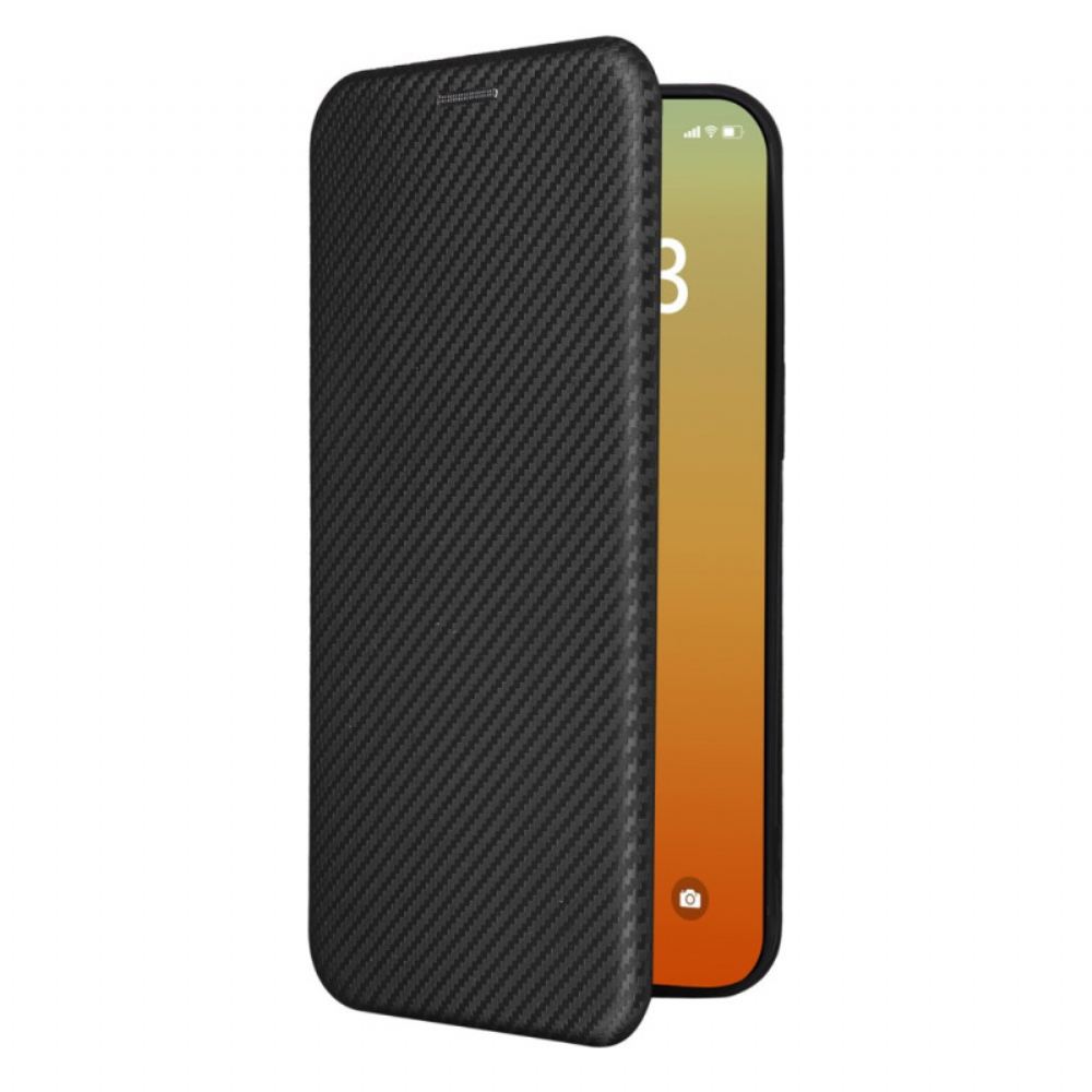 Kožené Pouzdro Folio iPhone 16 Pro Max Uhlíkové Vlákno