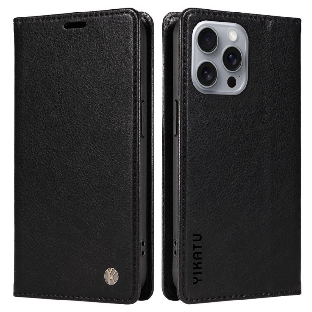 Kožené Pouzdro Folio iPhone 16 Pro Max Vintage Yikatu