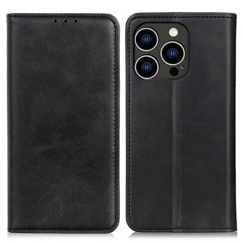 Kožené Pouzdro Folio iPhone 16 Pro Max Štípaná Kůže