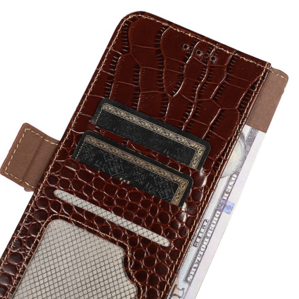 Kožený Kryt iPhone 16 Pro Max Blokování Rfid Textury Krokodýla