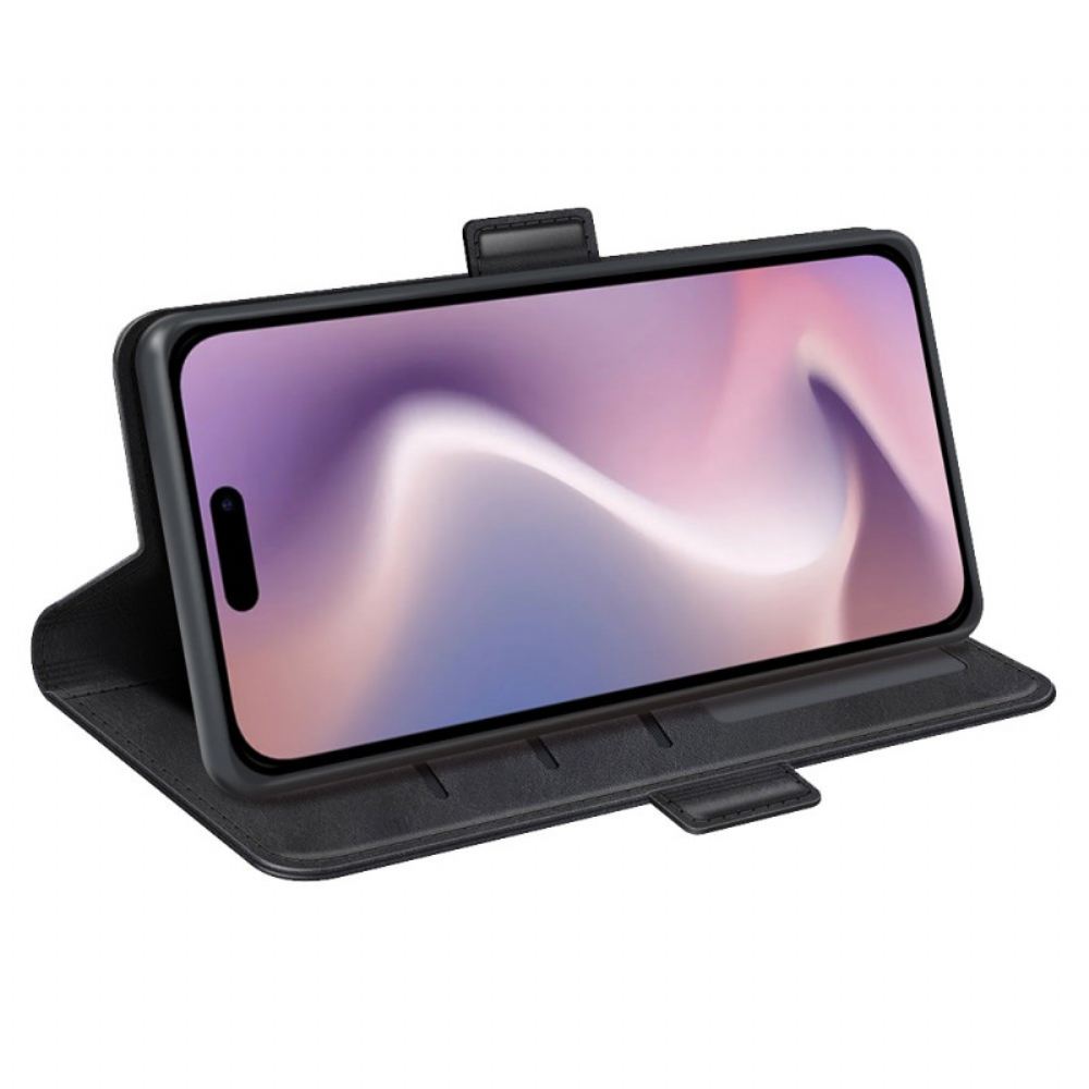 Kožený Kryt iPhone 16 Pro Max Dvojité Zapínání