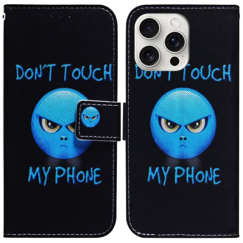 Kožený Kryt iPhone 16 Pro Max Emoji Telefonu