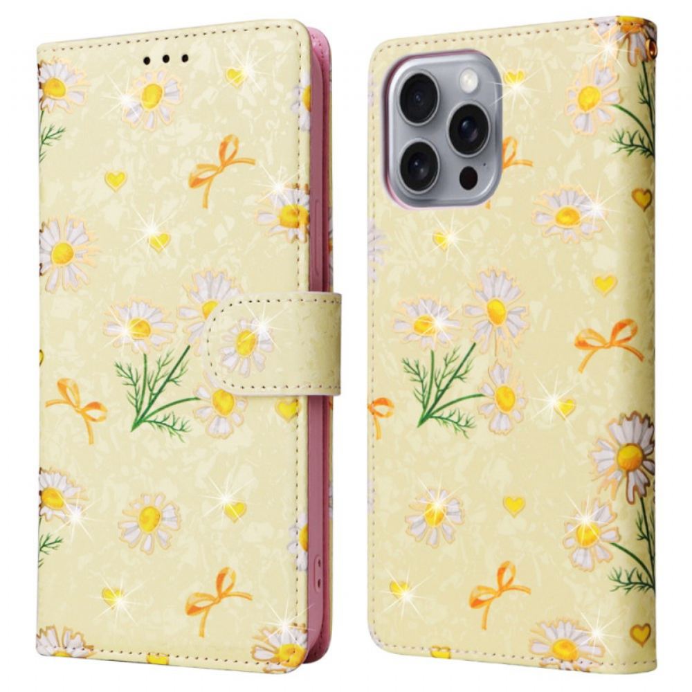 Kožený Kryt iPhone 16 Pro Max Floralies Rfid Blokování