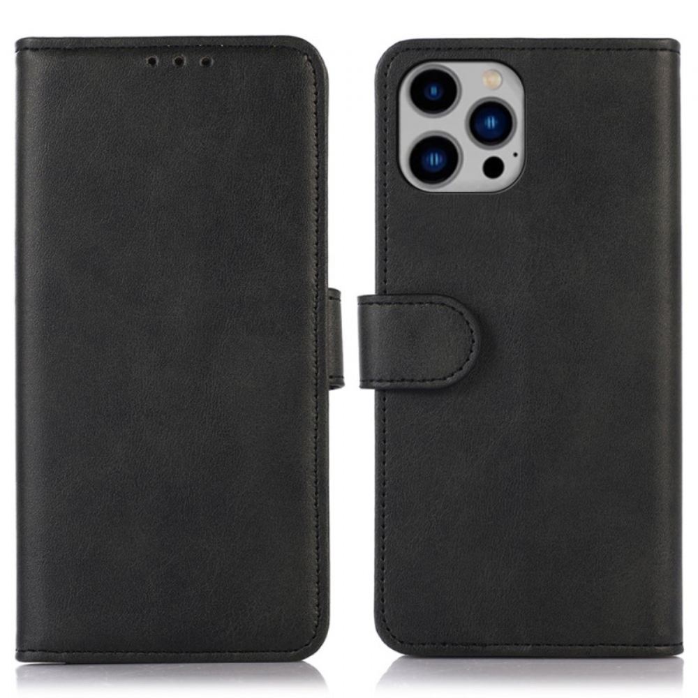 Kožený Kryt iPhone 16 Pro Max Klasická Magnetická Spona