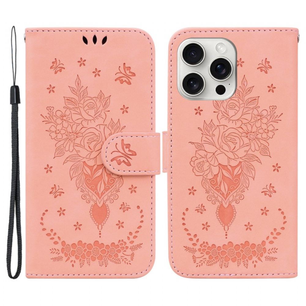 Kožený Kryt iPhone 16 Pro Max Květina