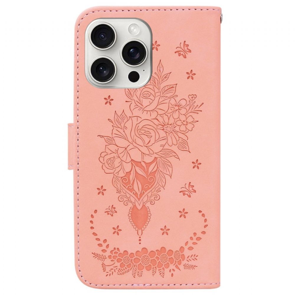 Kožený Kryt iPhone 16 Pro Max Květina