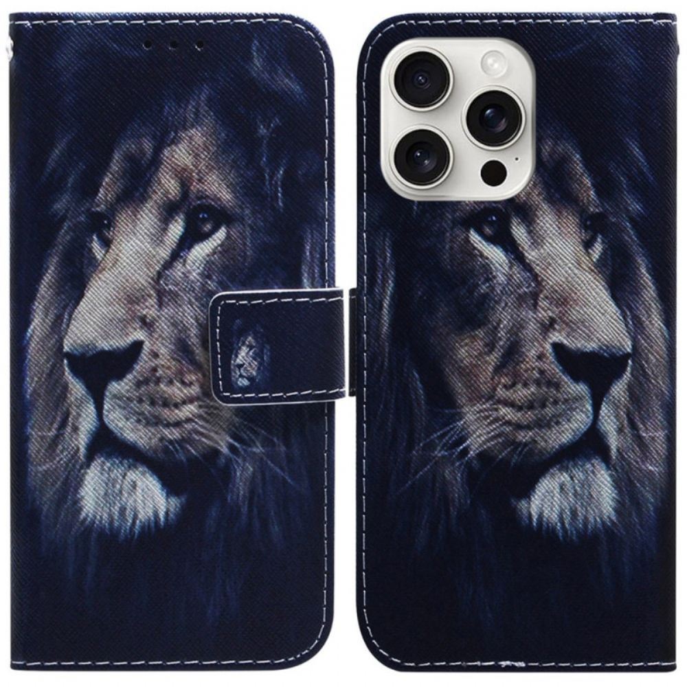 Kožený Kryt iPhone 16 Pro Max Snící Lev