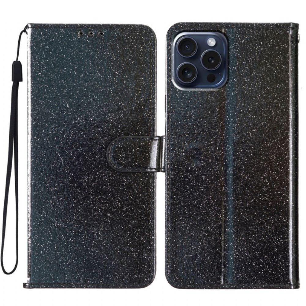 Kožený Kryt Na iPhone 16 Pro Max Třpytky