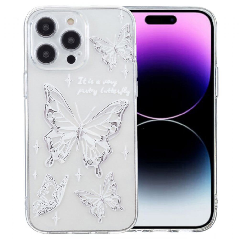 Kryt iPhone 16 Pro Max Kryty Na Mobil Stříbrní Motýli