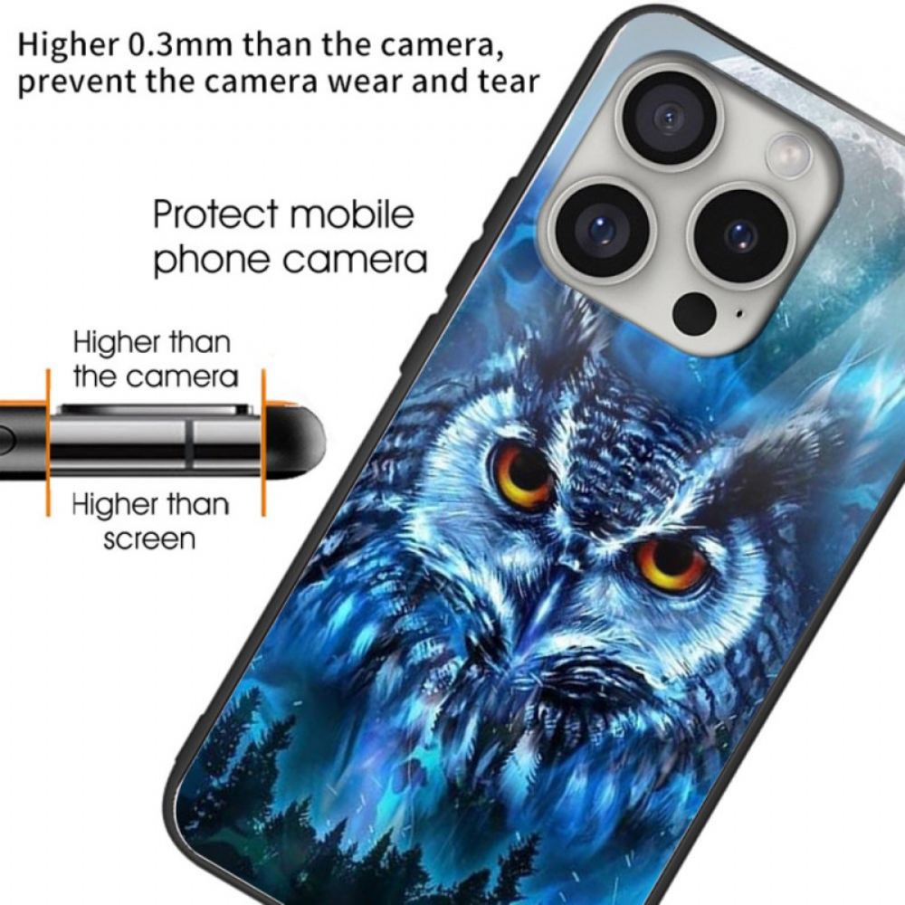 Kryt iPhone 16 Pro Max Lesní Sova Tvrzené Sklo