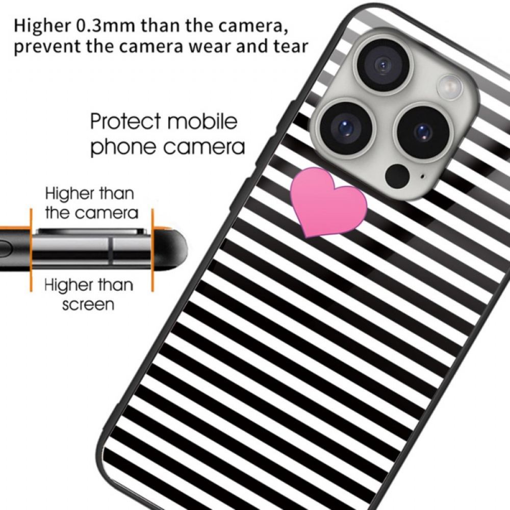 Kryt iPhone 16 Pro Max Pruhy A Srdíčka