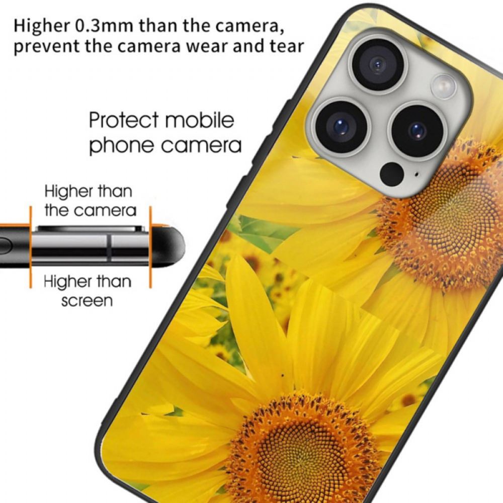 Kryt iPhone 16 Pro Max Slunečnicové Tvrzené Sklo