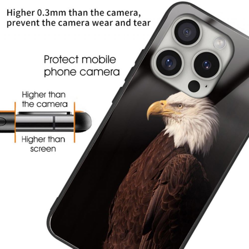 Kryt iPhone 16 Pro Max Tisk Vzoru Orla Z Tvrzeného Skla